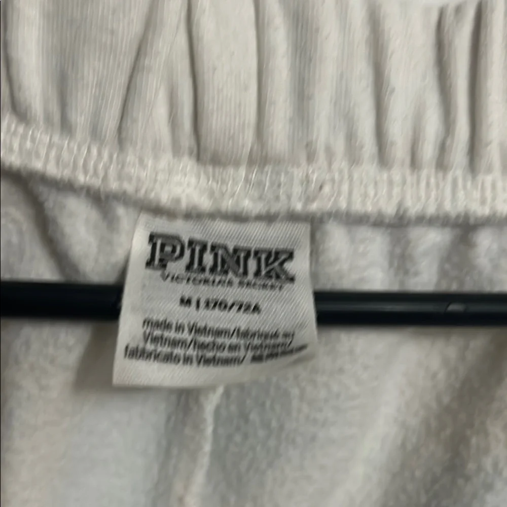 PINK Victoria's Secret White Athletic Shorts with Logo - Picture 2 of 2